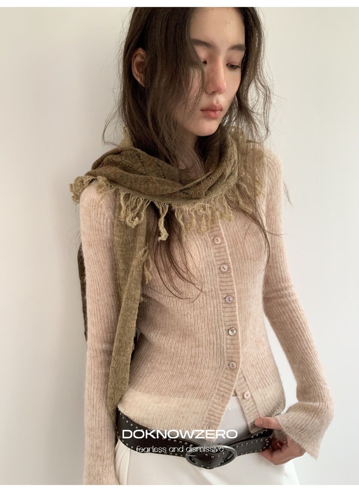 Wool Plush Contrast Scarf (2color)