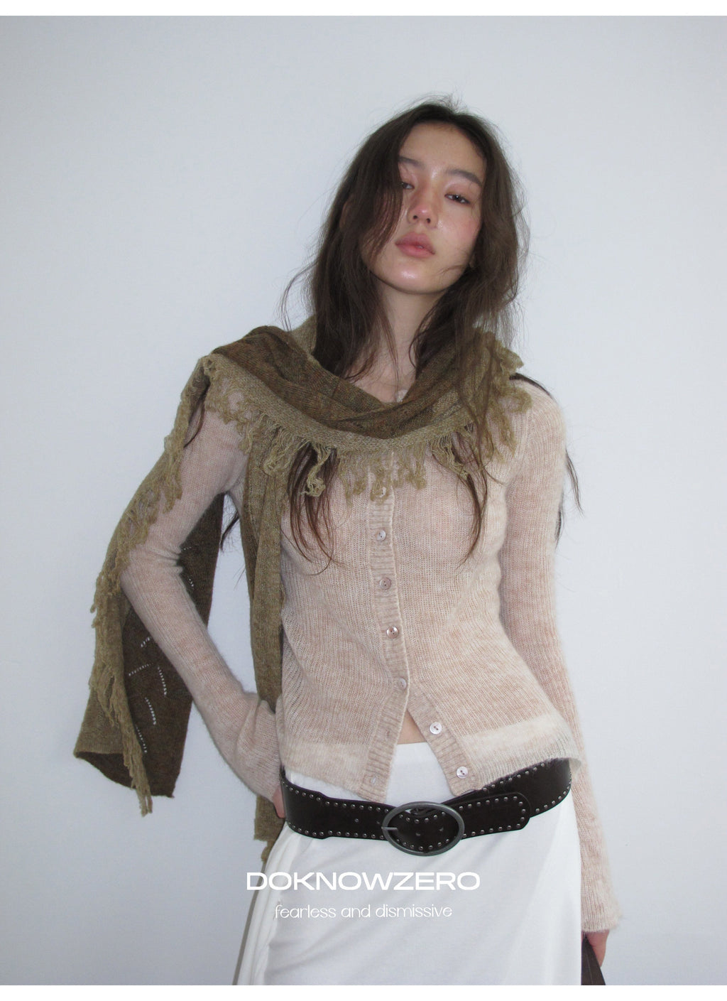 Wool Plush Contrast Scarf (2color)