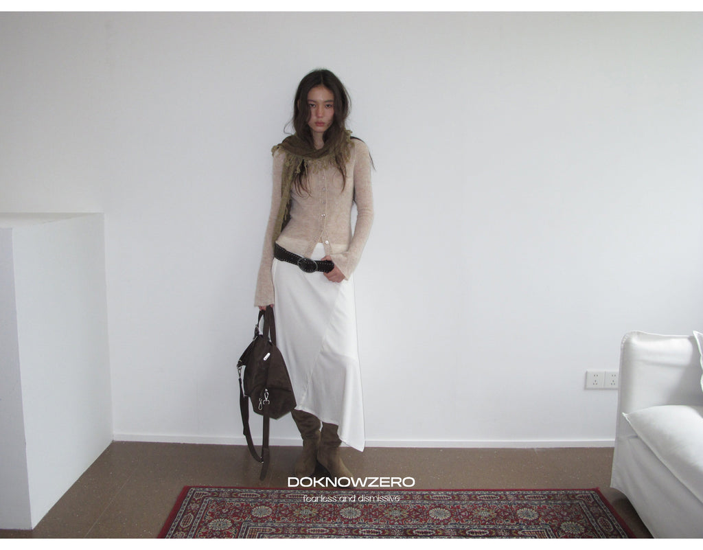 Wool Plush Contrast Scarf (2color)