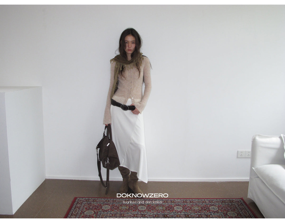 Wool Plush Contrast Scarf (2color)