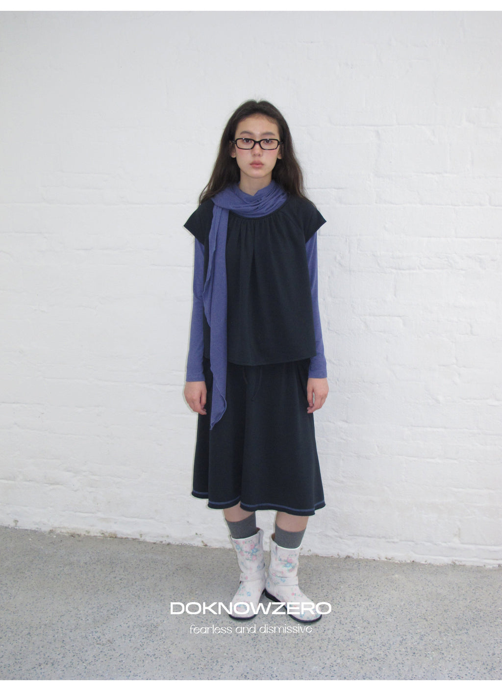 Scarf Layered Sleeve Top