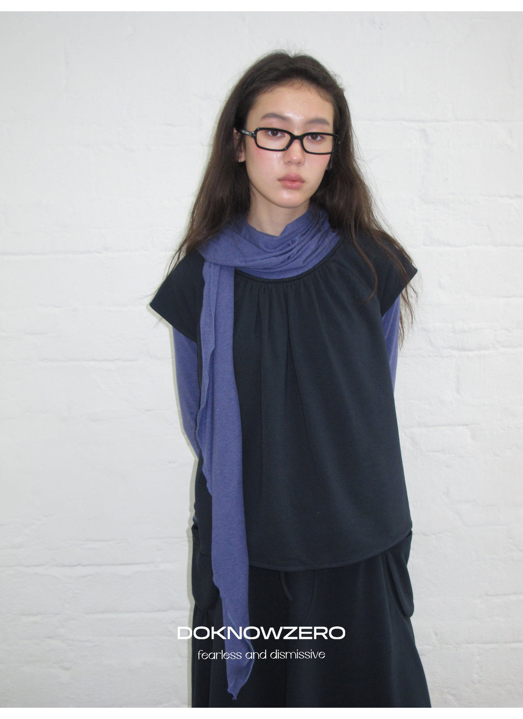 Scarf Layered Sleeve Top