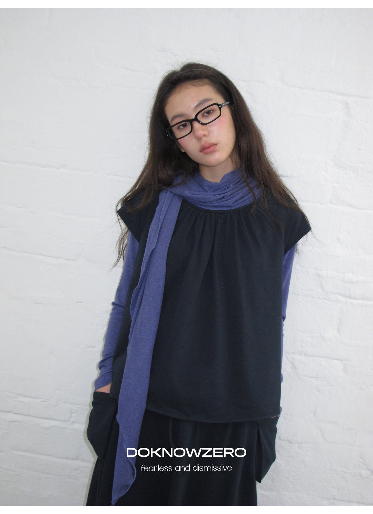 Scarf Layered Sleeve Top