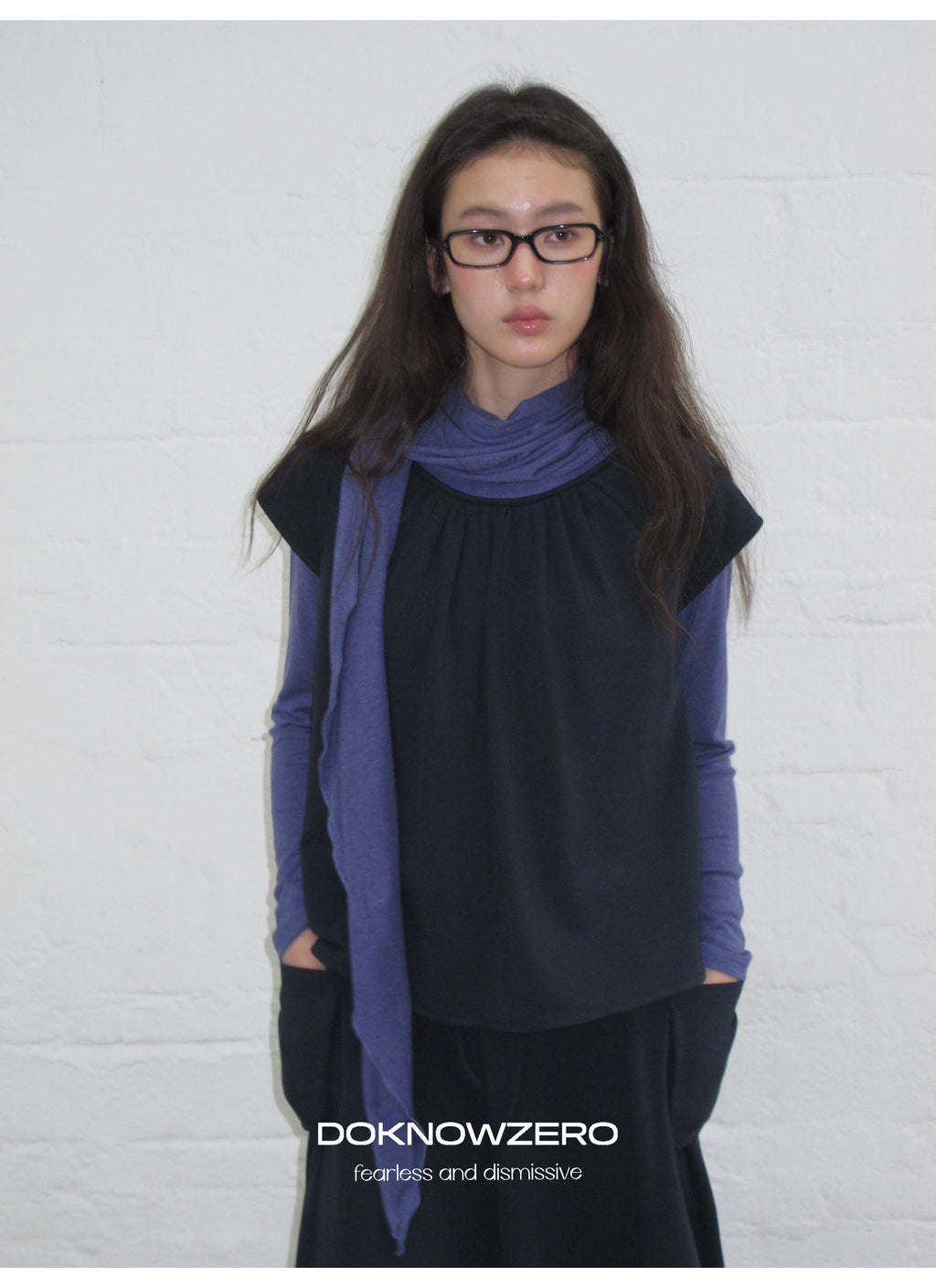 Scarf Layered Sleeve Top