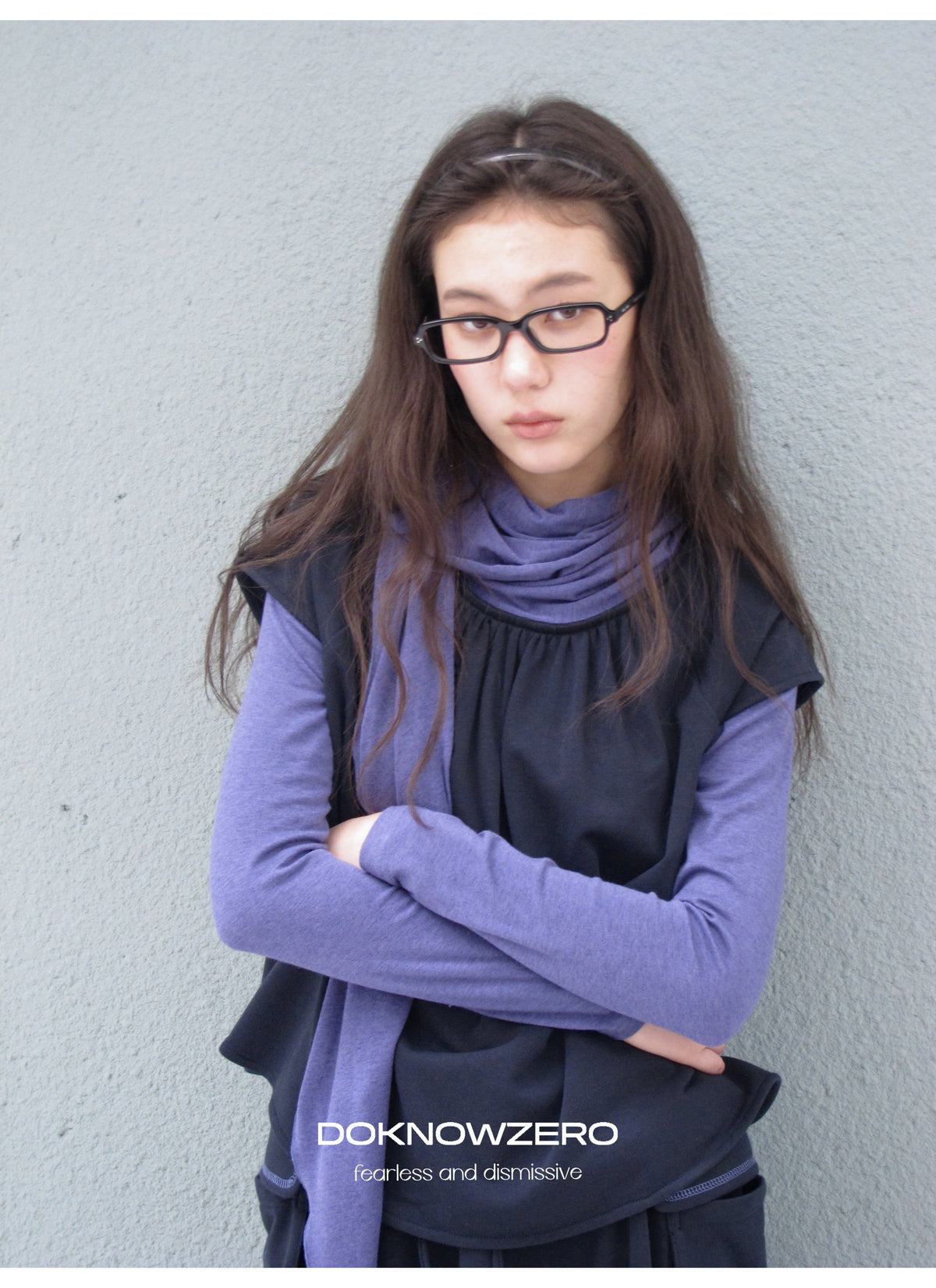 Scarf Layered Sleeve Top