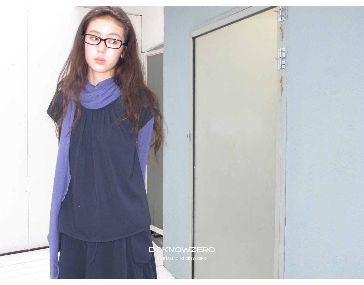Scarf Layered Sleeve Top