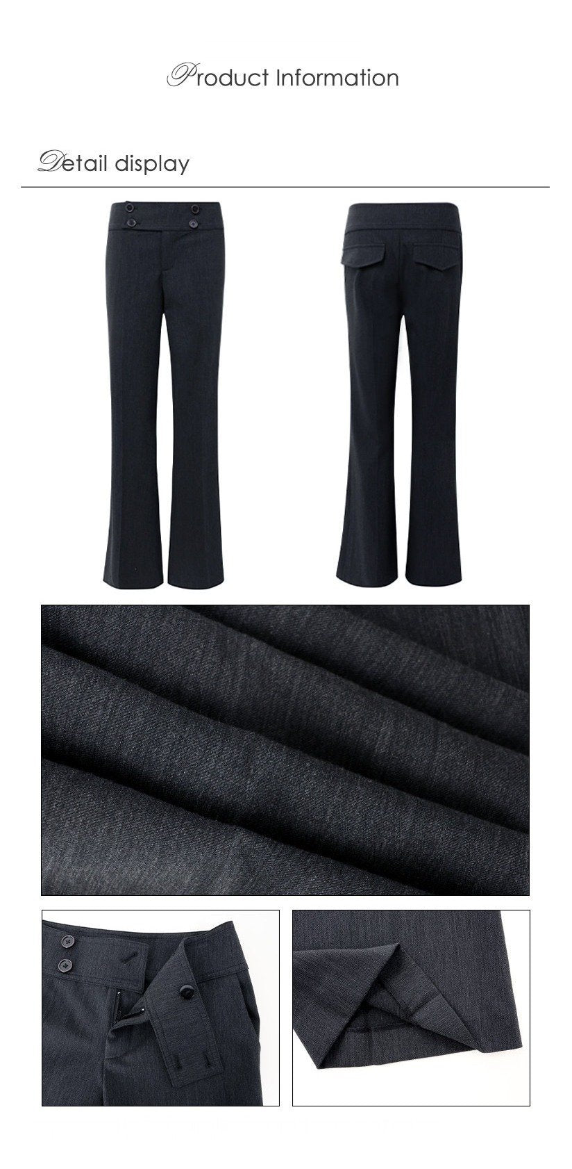 Low Waist Button Flare Pants