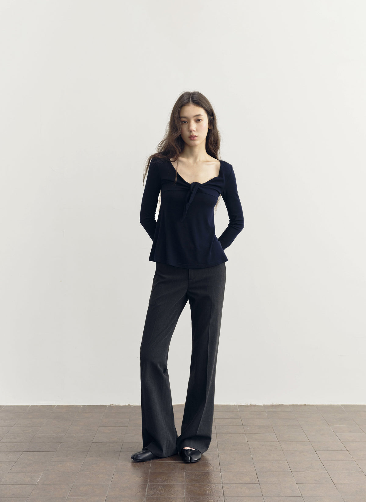 Low Waist Button Flare Pants