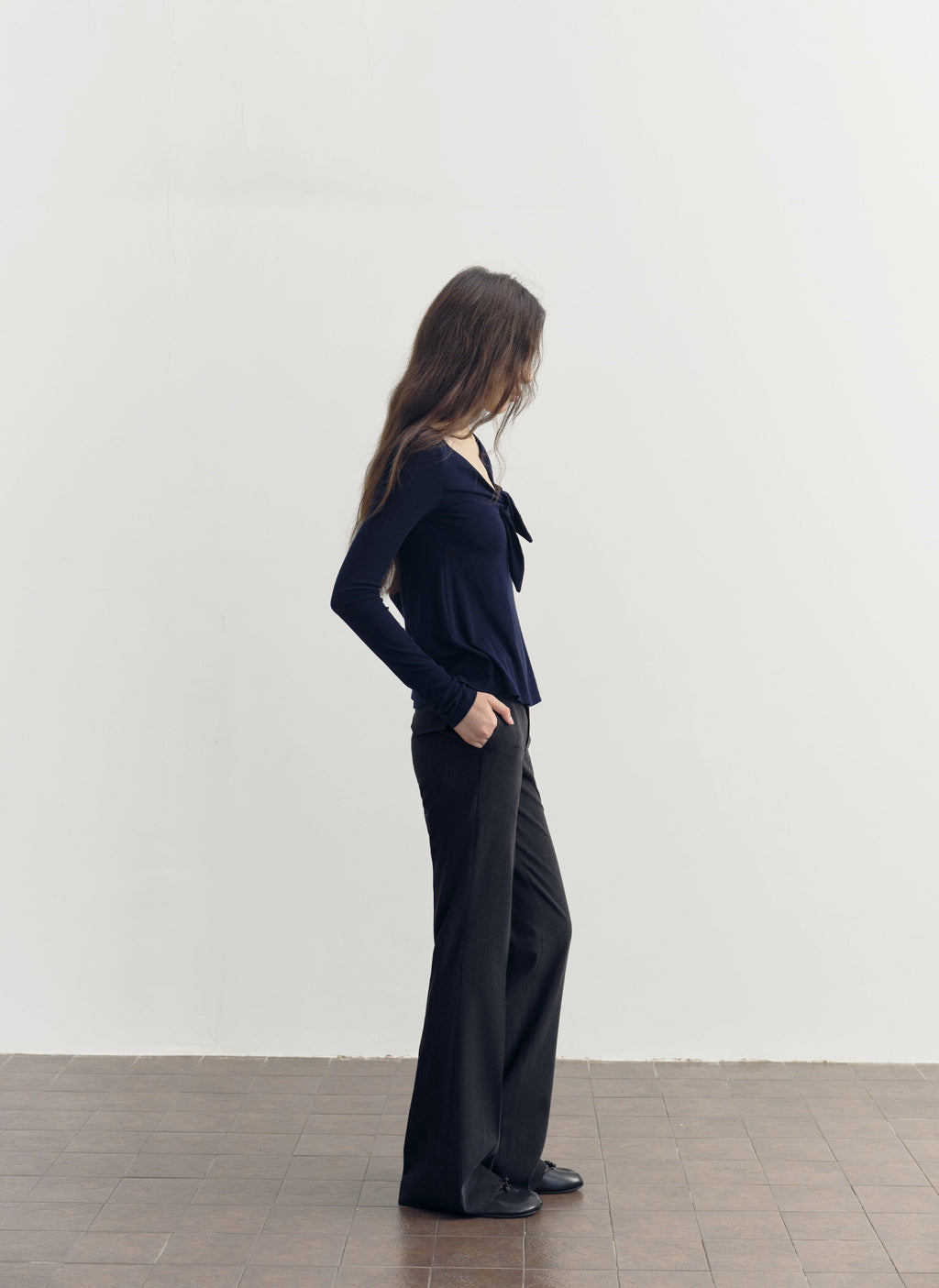 Low Waist Button Flare Pants