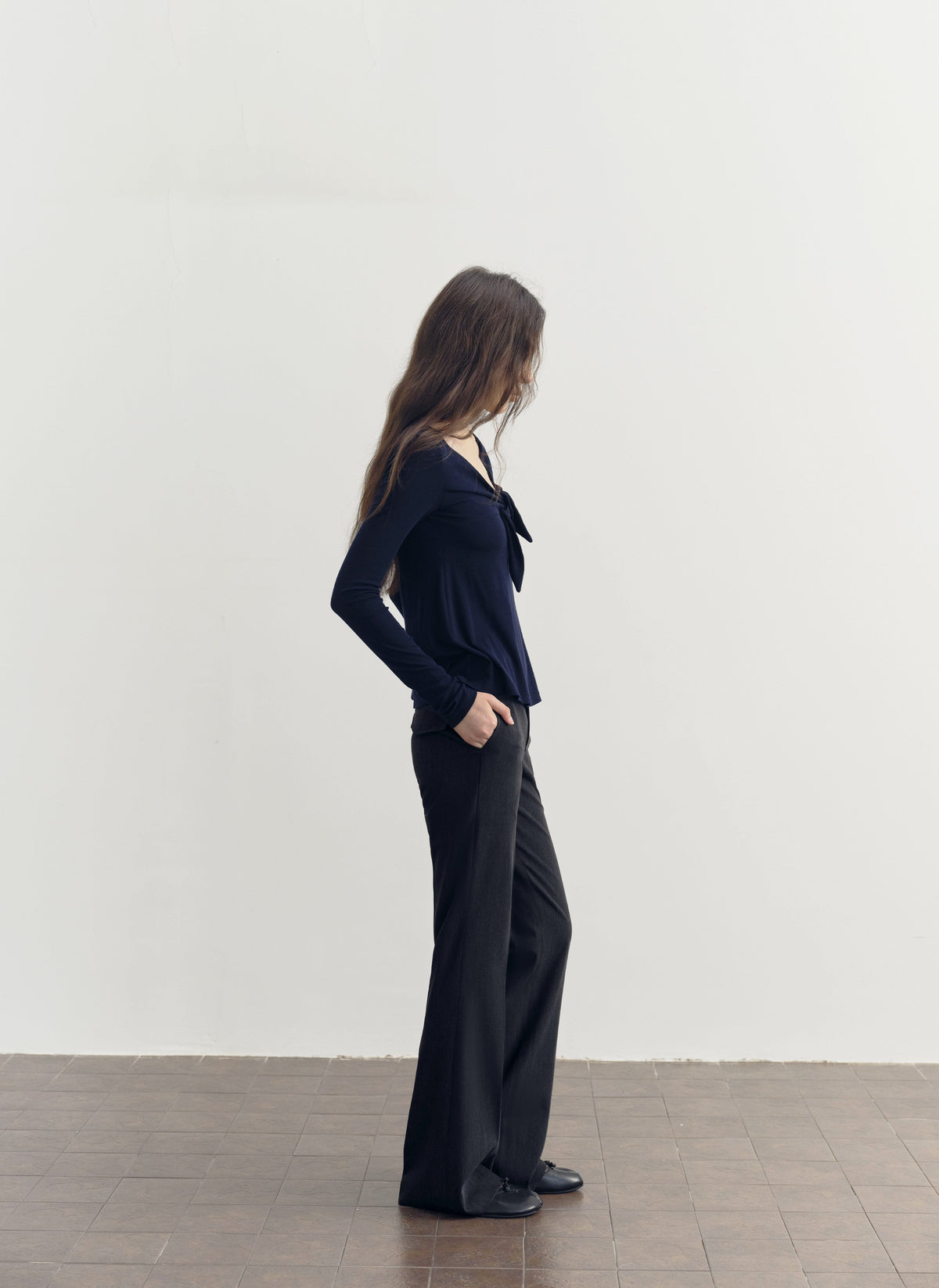 Low Waist Button Flare Pants