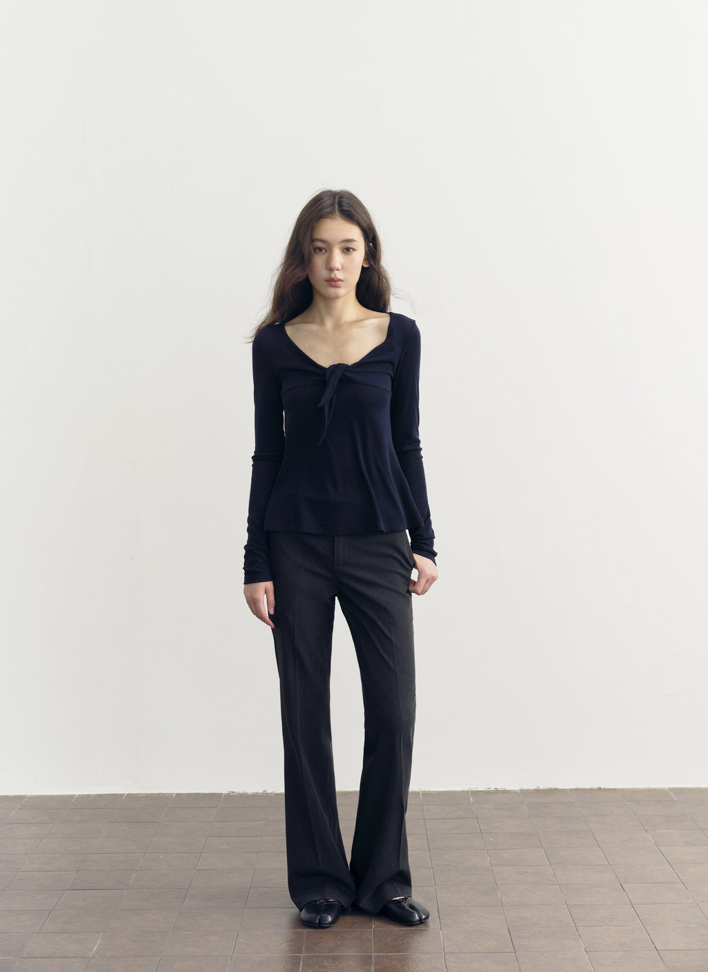 Low Waist Button Flare Pants