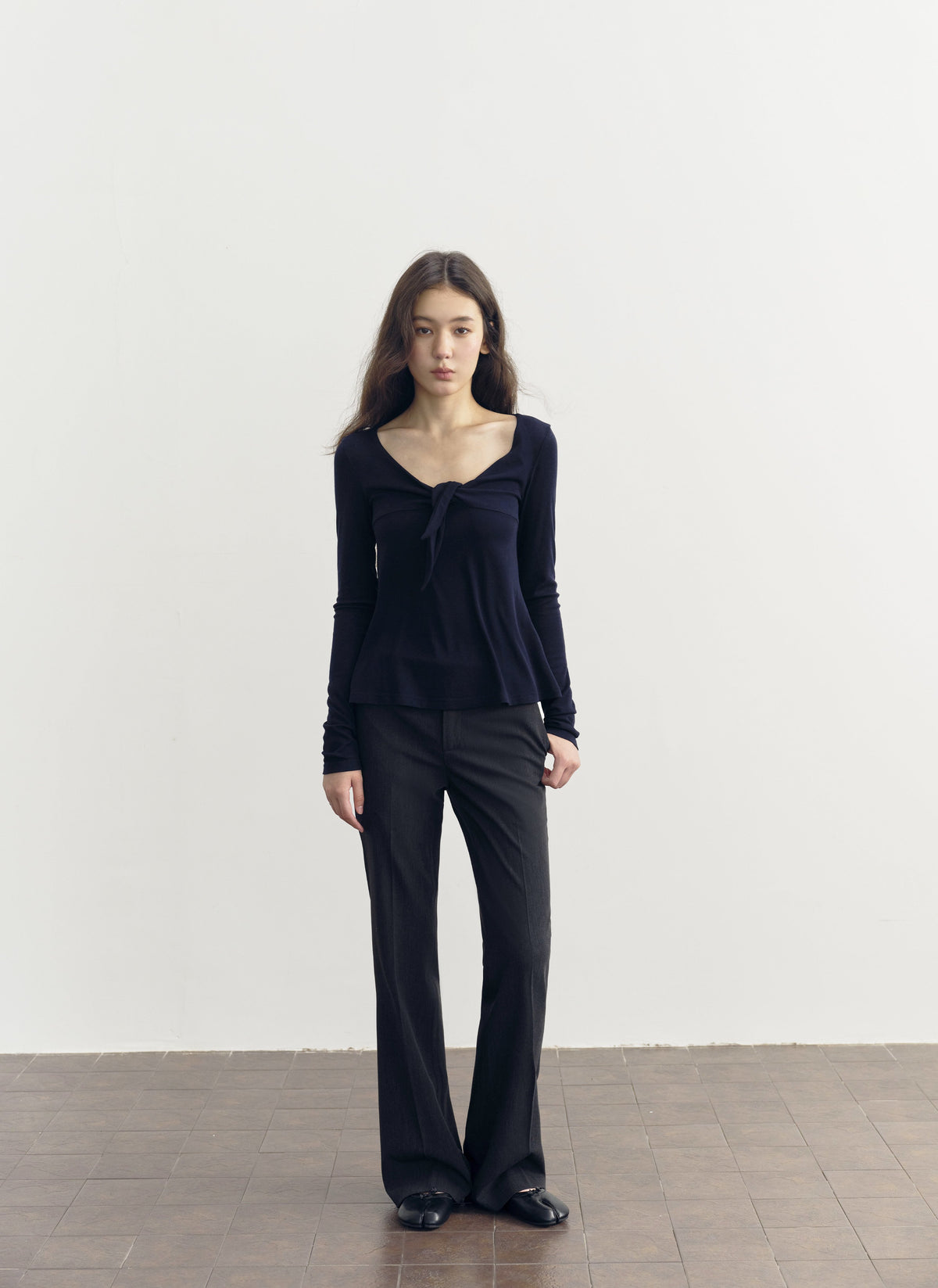 Low Waist Button Flare Pants