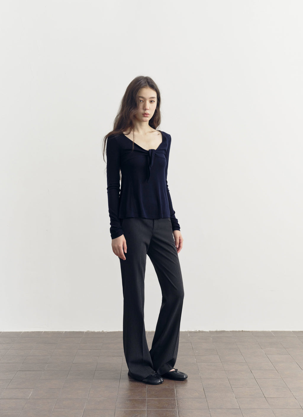Low Waist Button Flare Pants