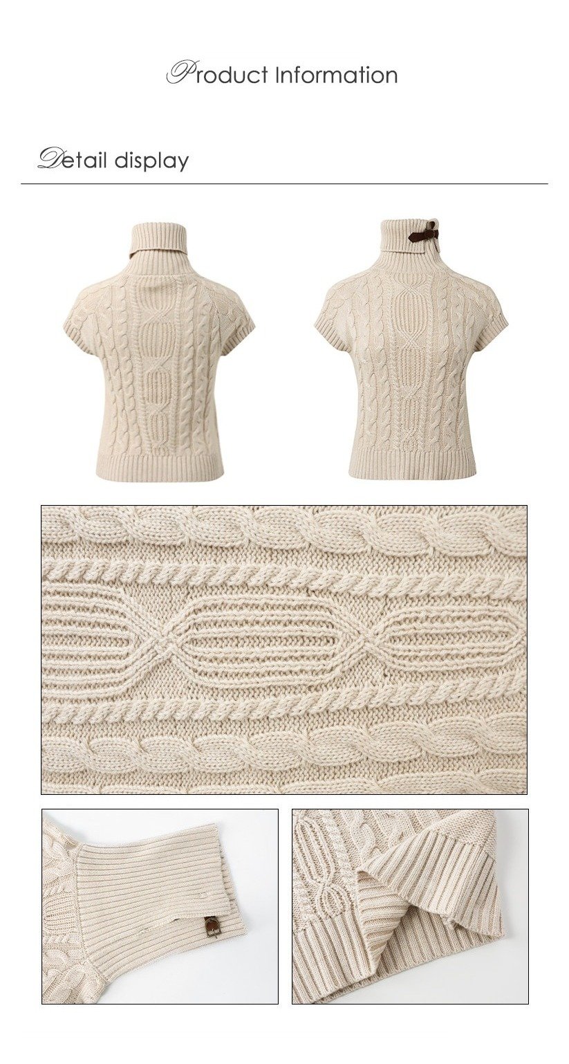 Turtleneck Cable Knit Top