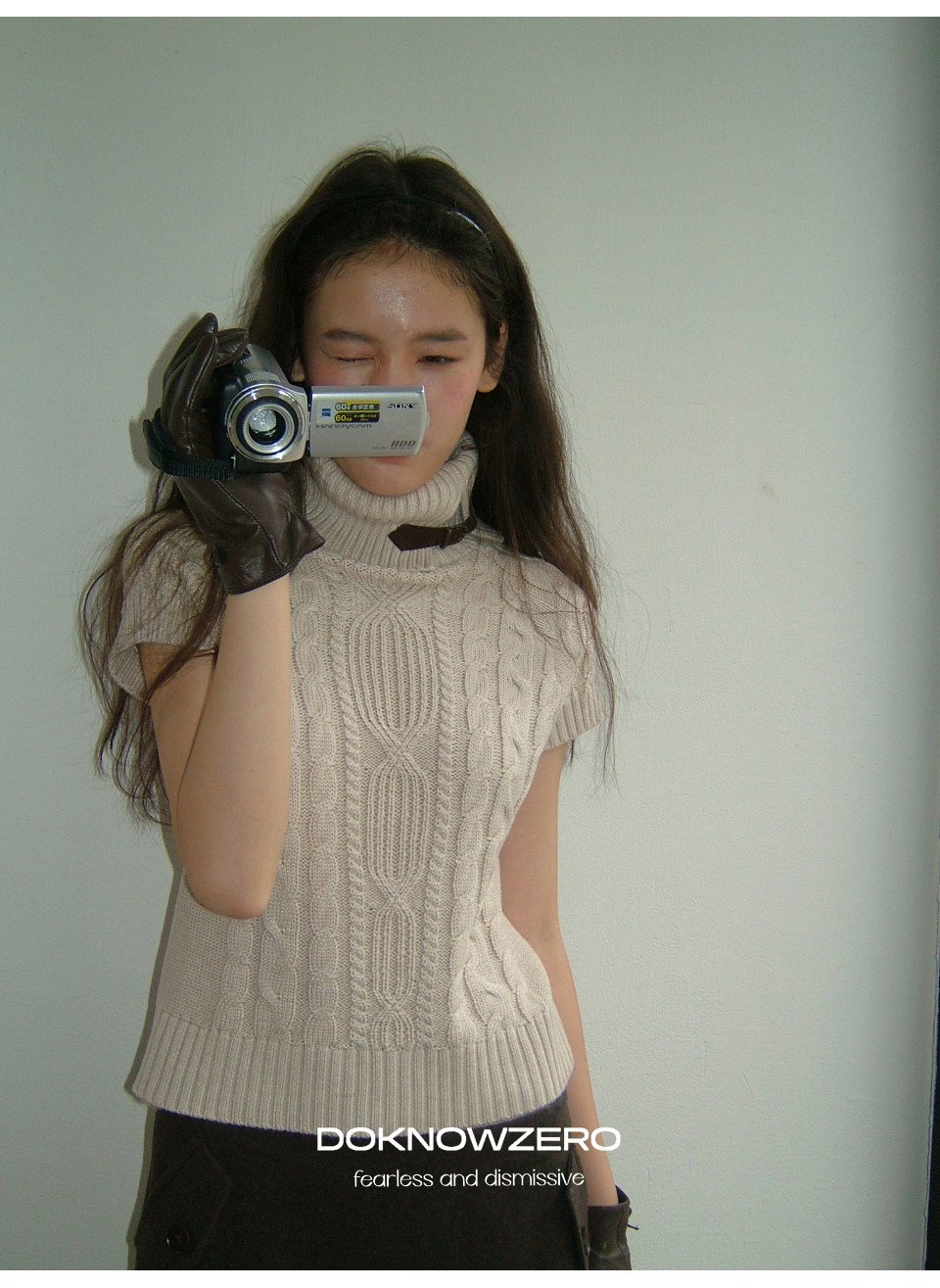 Turtleneck Cable Knit Top