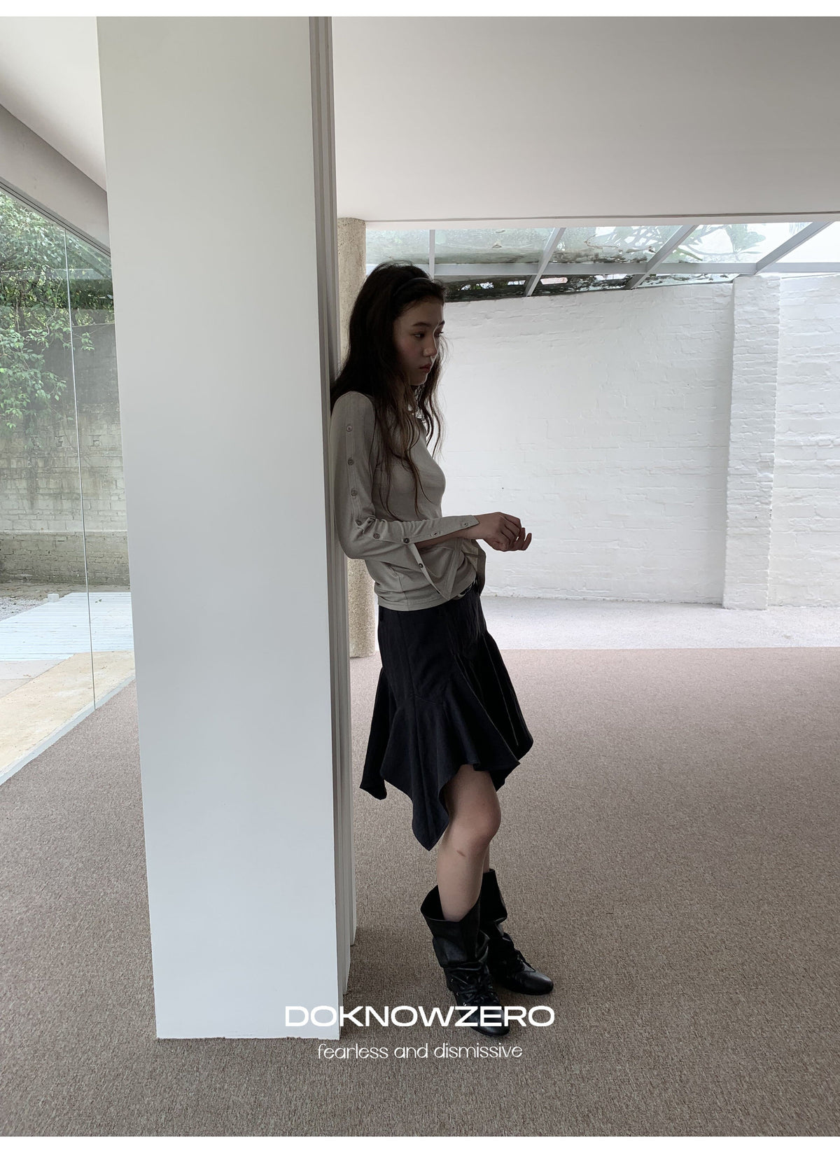 Buttoned Flare Sleeve Top