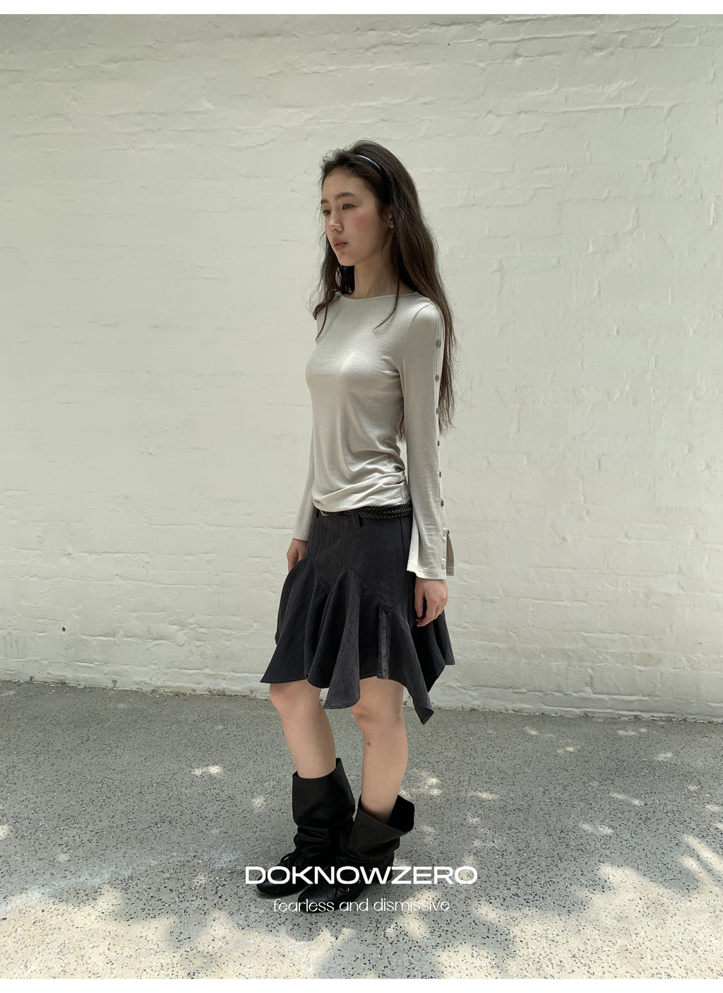 Buttoned Flare Sleeve Top