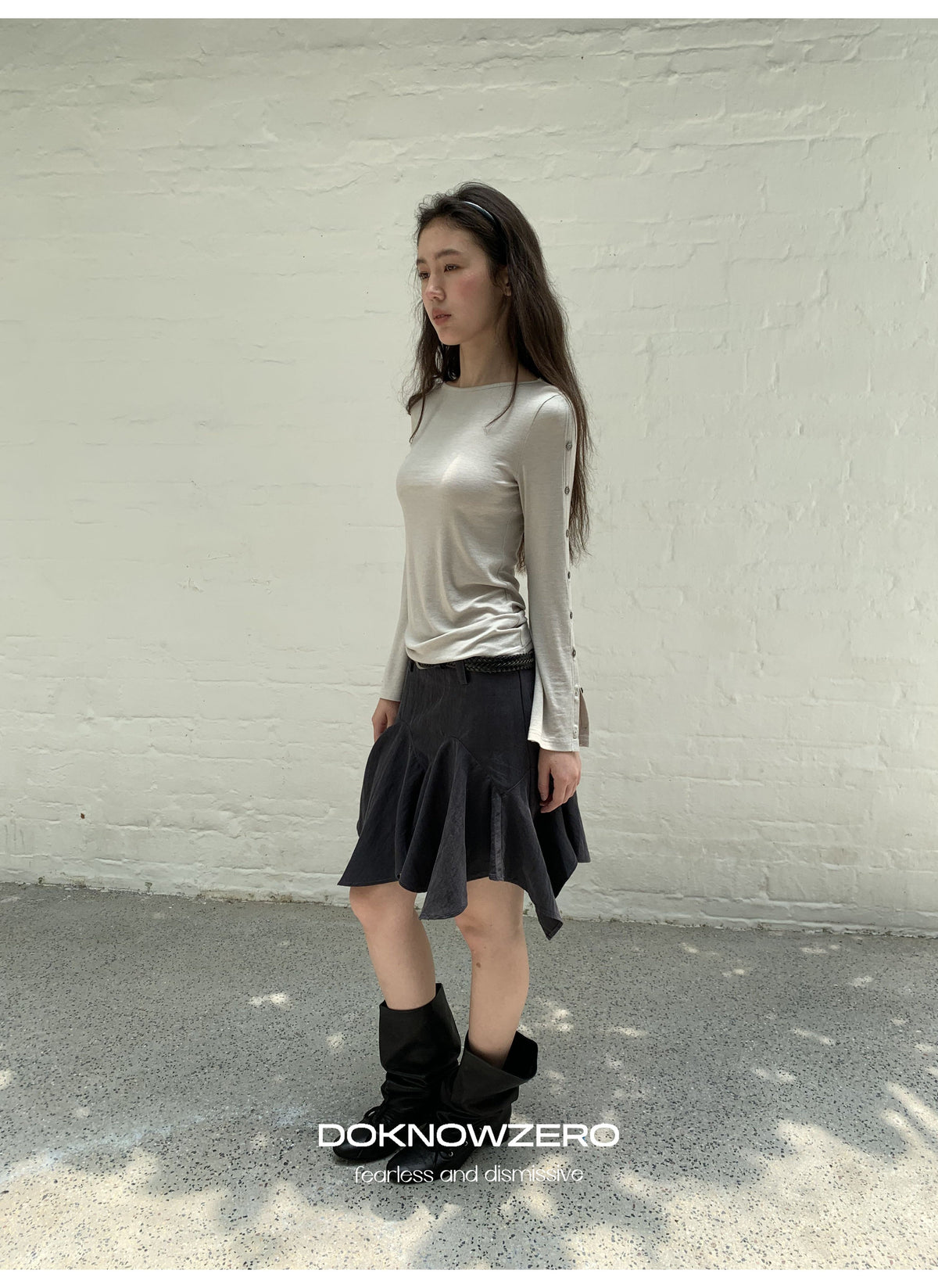 Buttoned Flare Sleeve Top