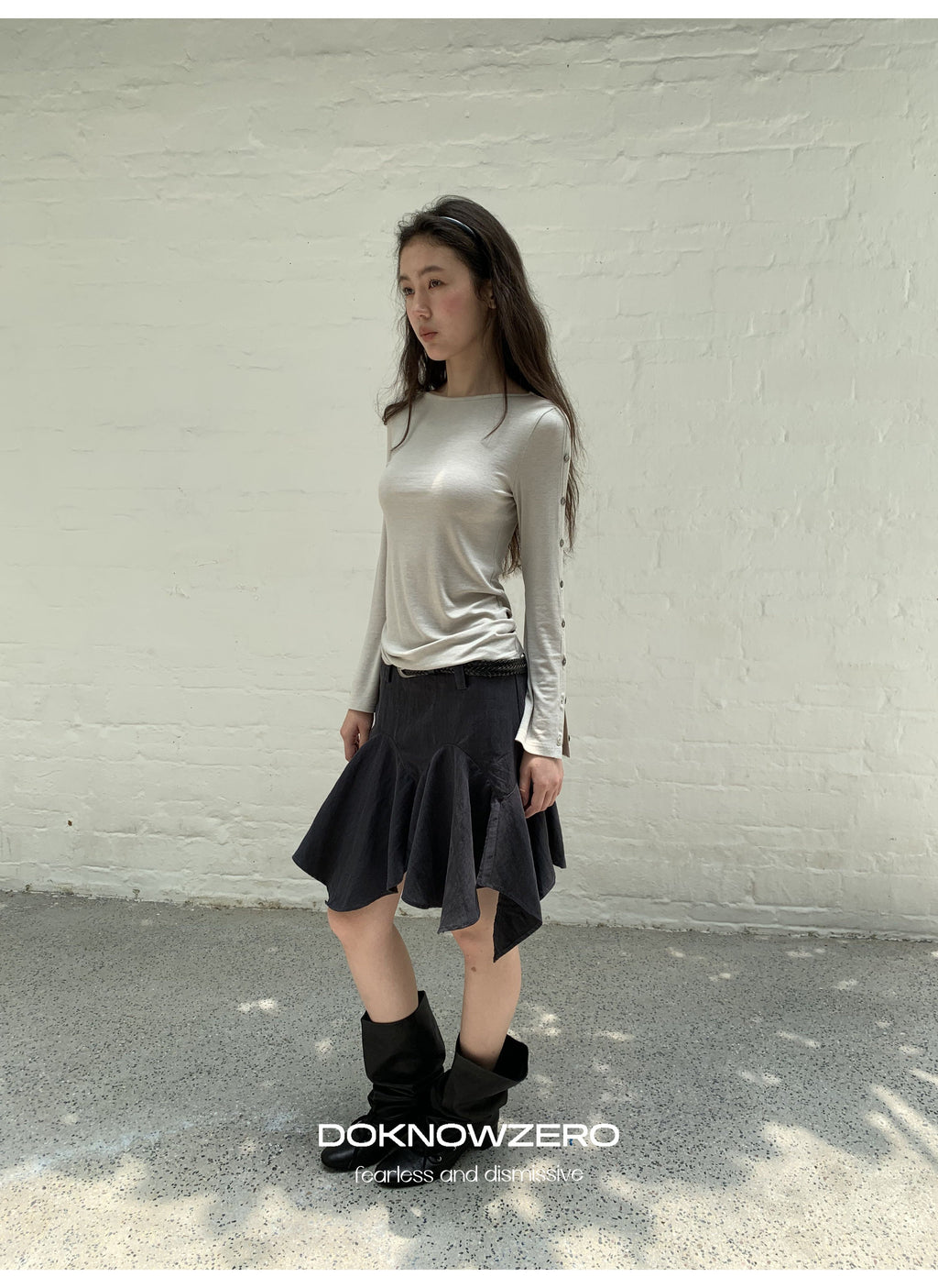 Buttoned Flare Sleeve Top