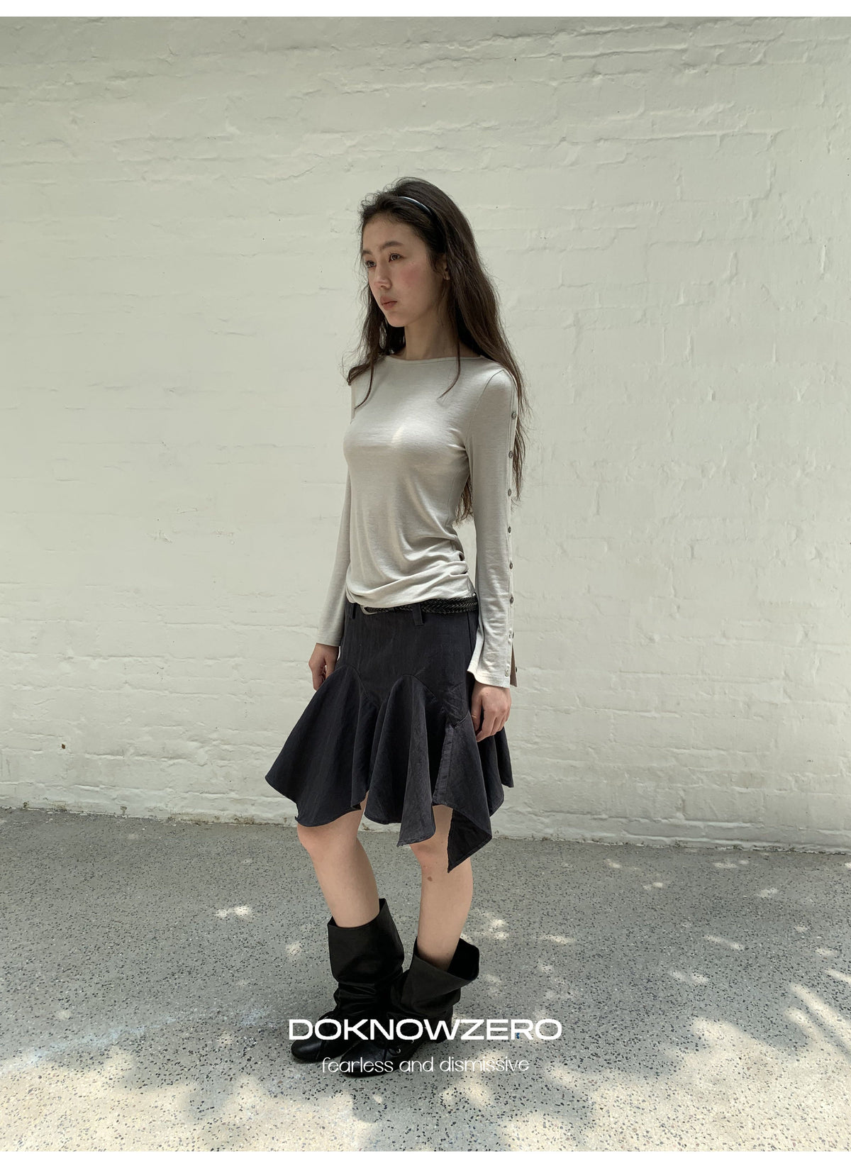 Buttoned Flare Sleeve Top