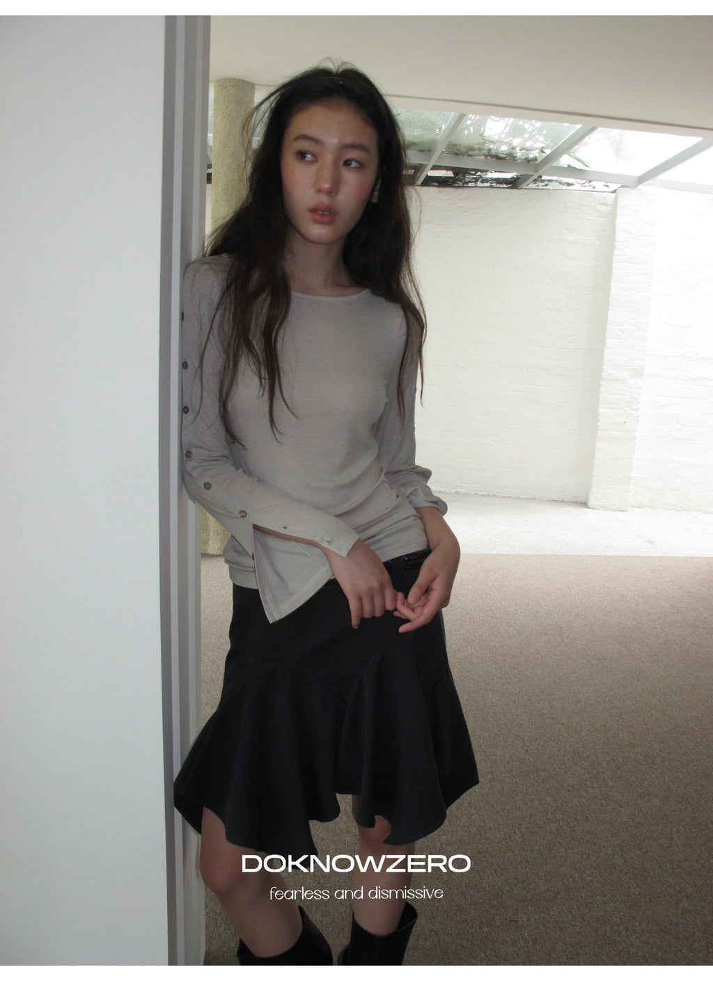 Buttoned Flare Sleeve Top