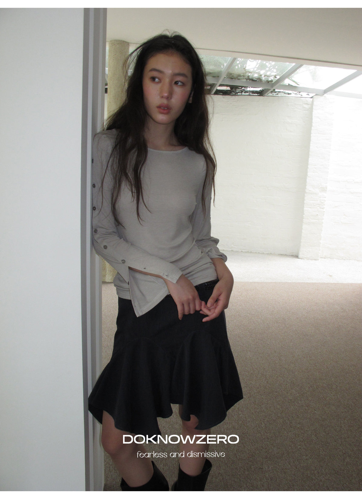 Buttoned Flare Sleeve Top