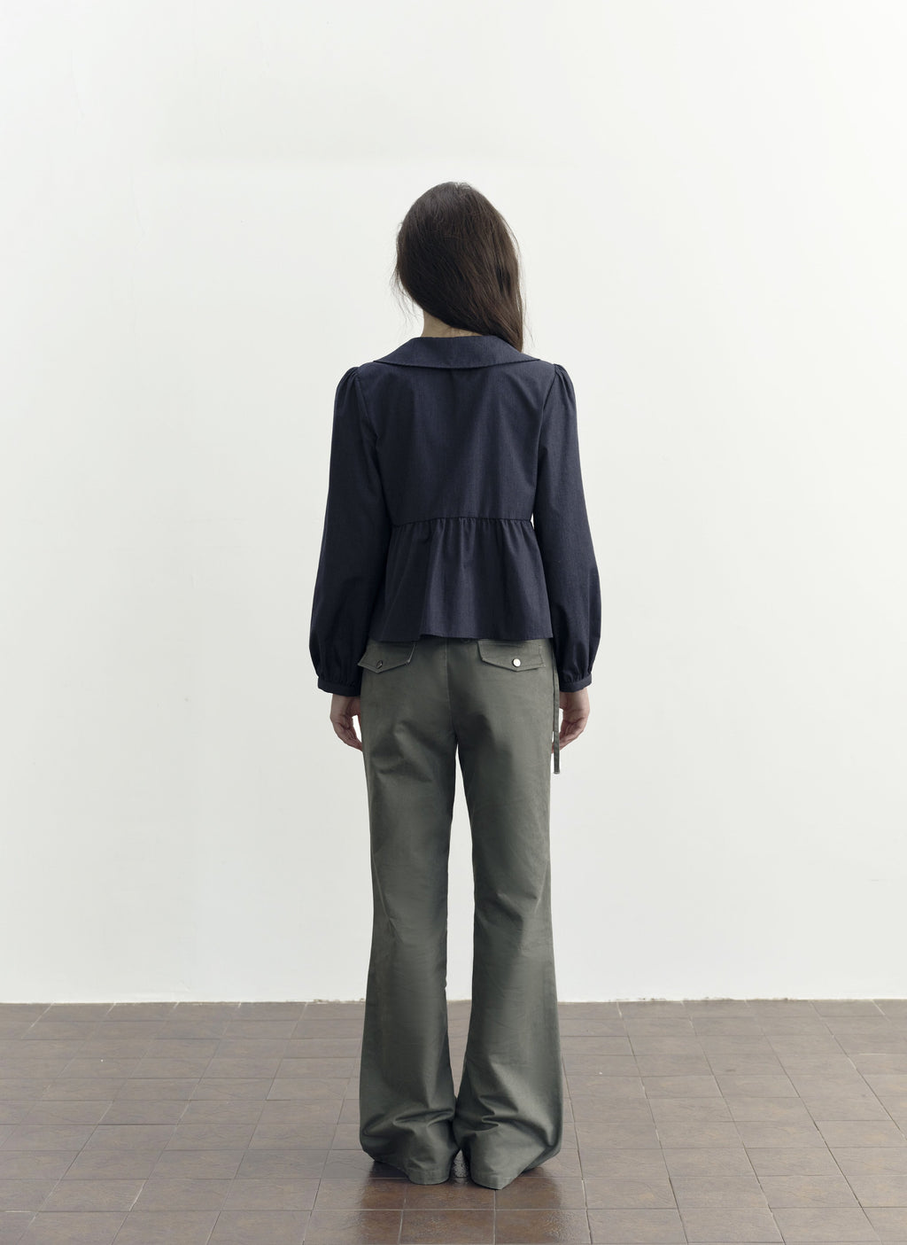 Doll Collar Pintuck Shirt