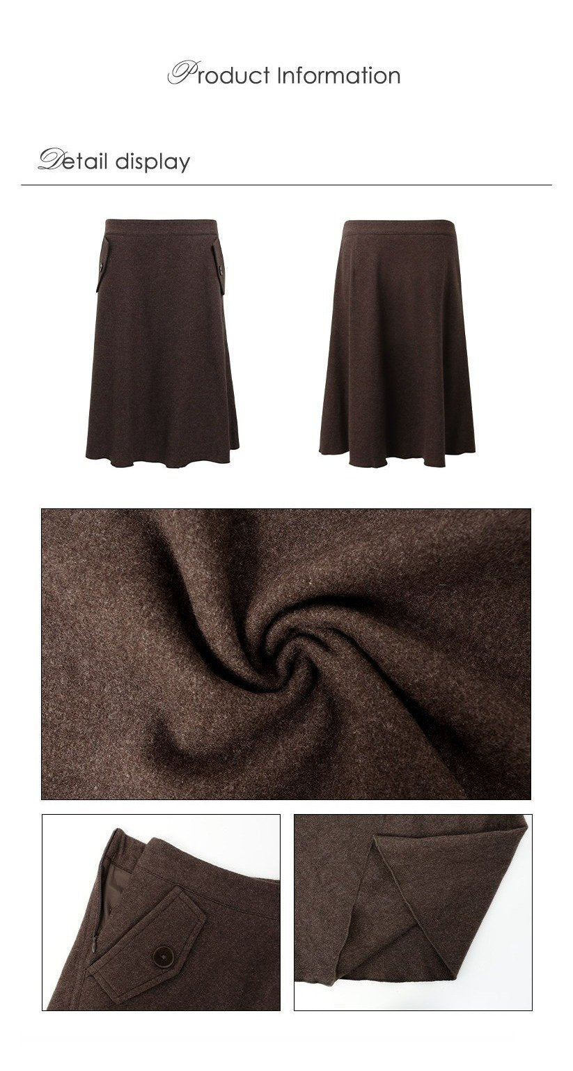 Chestnut Flap A-Line Skirt