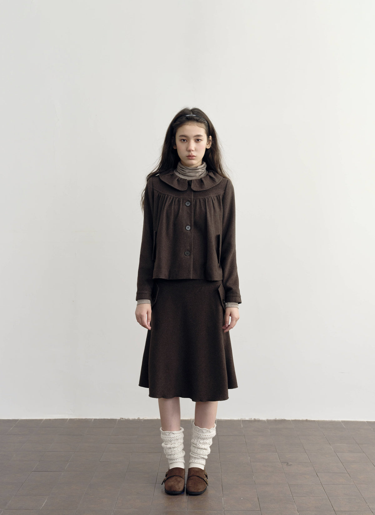 Chestnut Flap A-Line Skirt