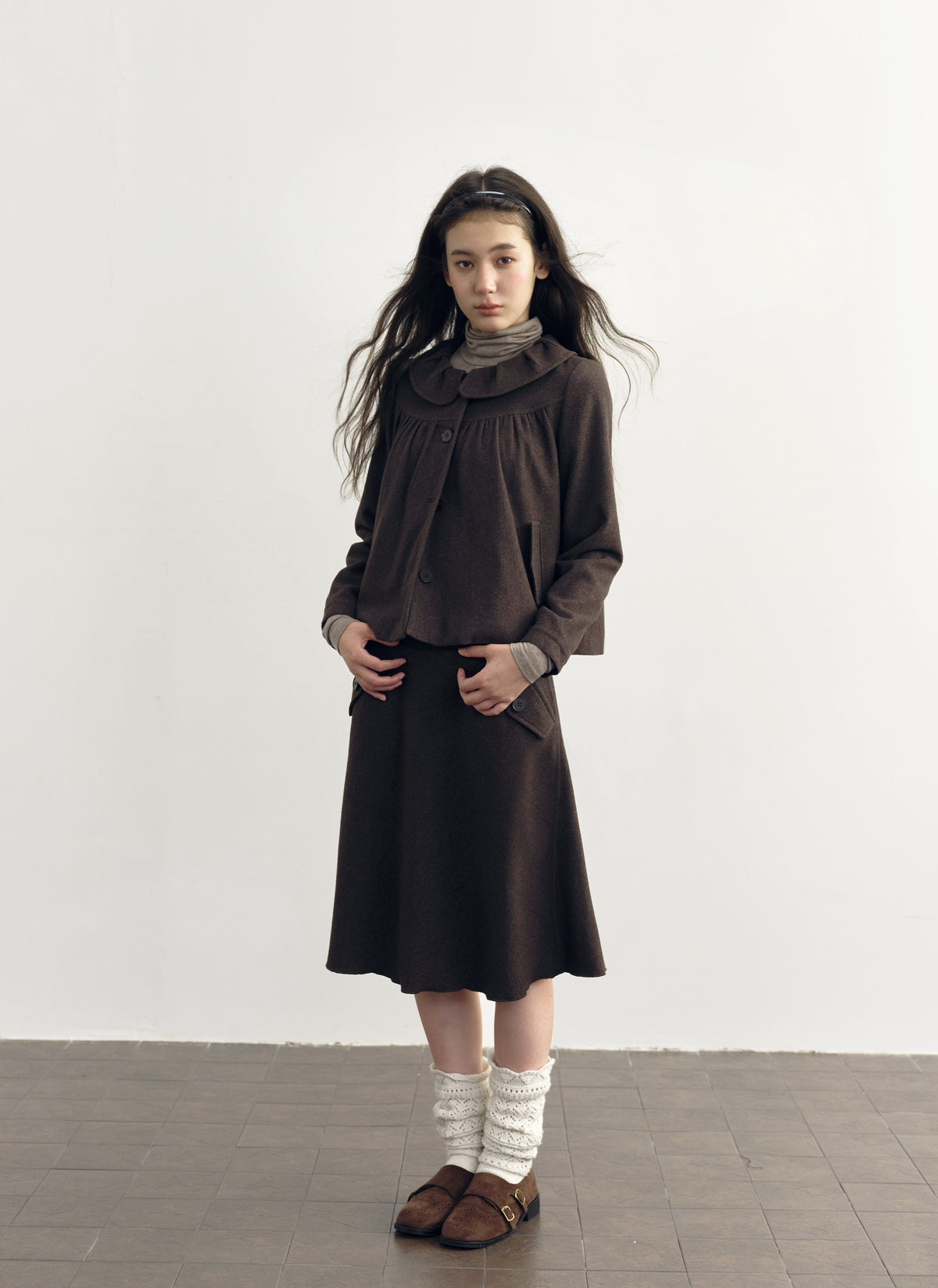 Chestnut Flap A-Line Skirt