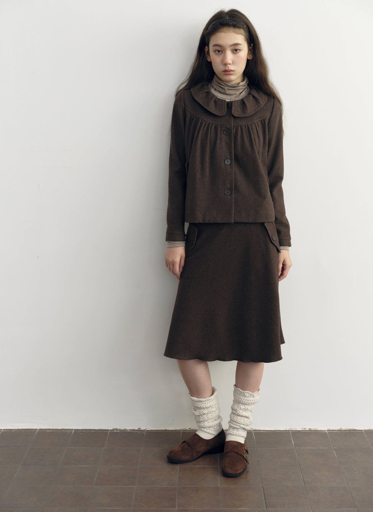 Chestnut Flap A-Line Skirt