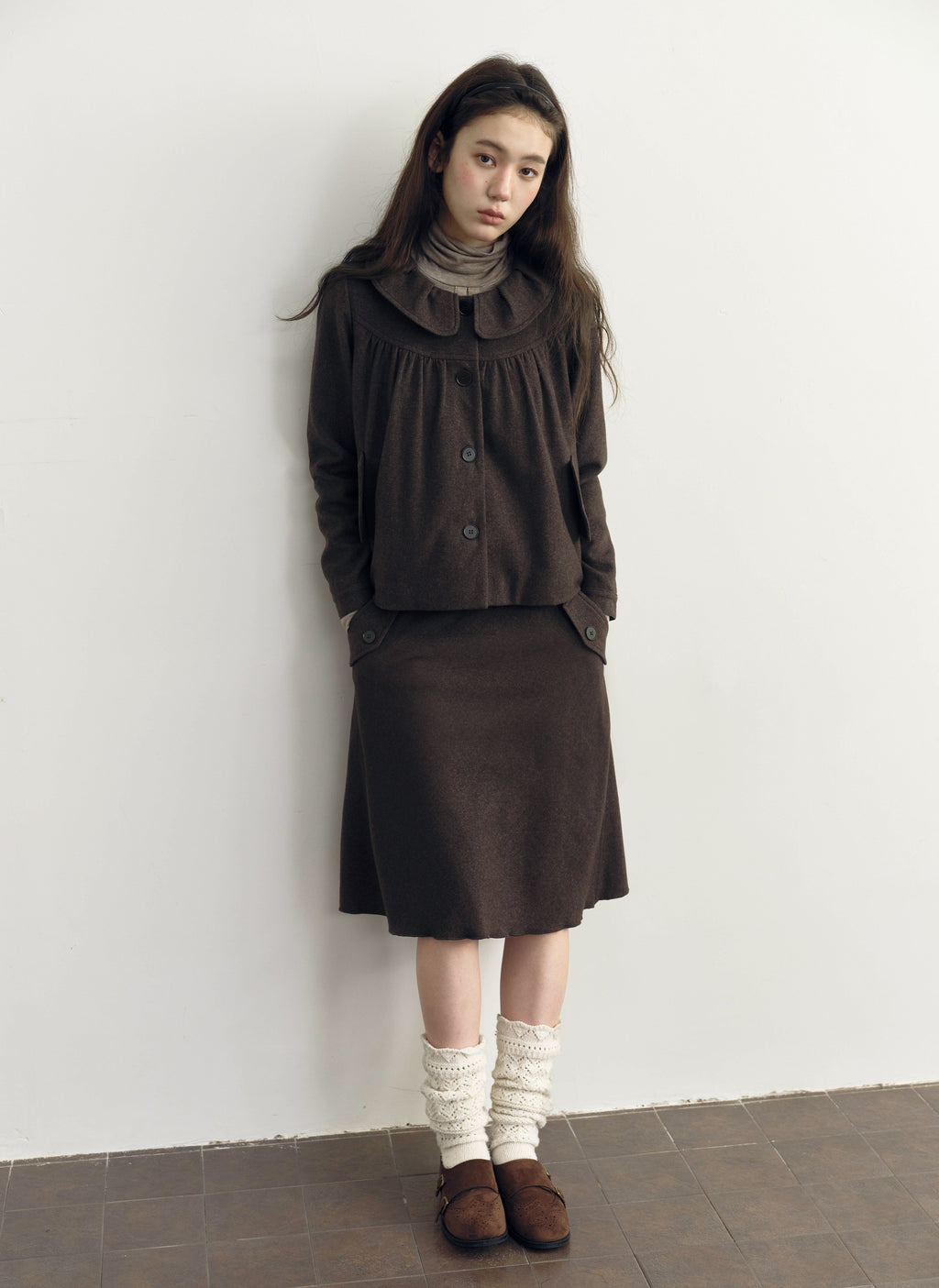 Chestnut Flap A-Line Skirt