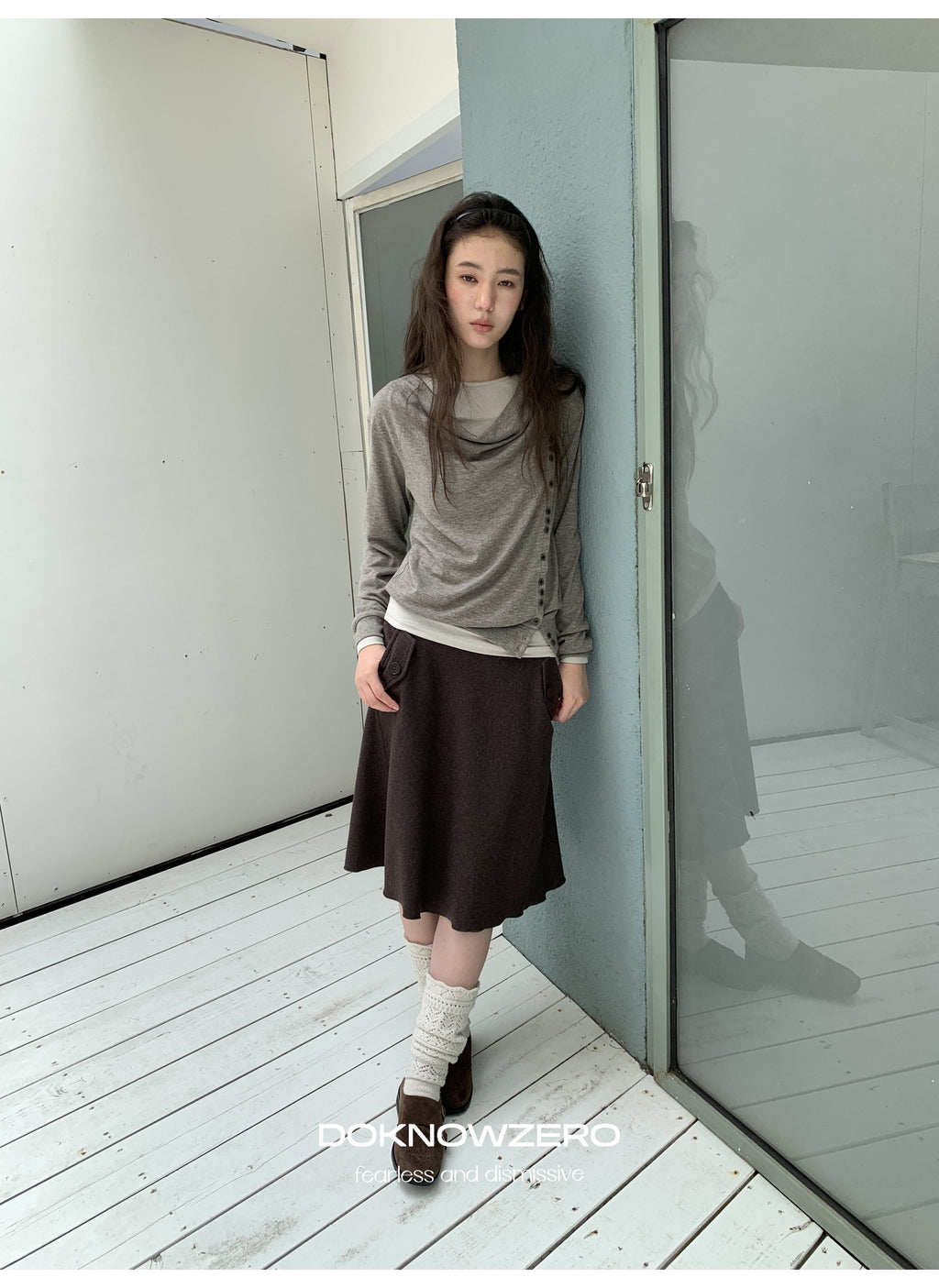 Chestnut Flap A-Line Skirt