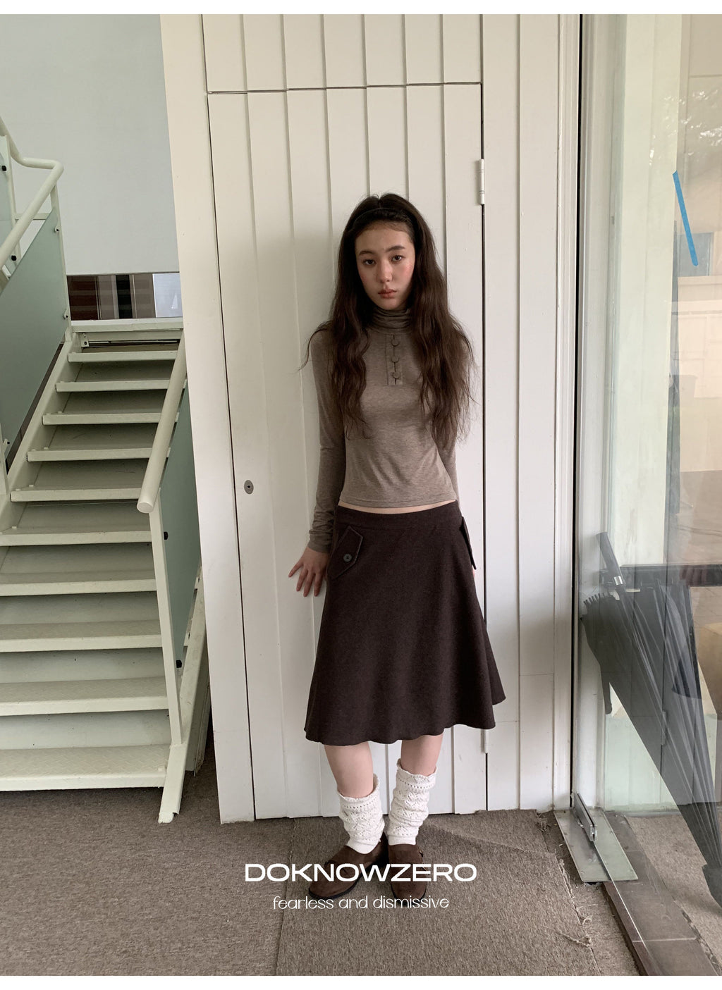Chestnut Flap A-Line Skirt