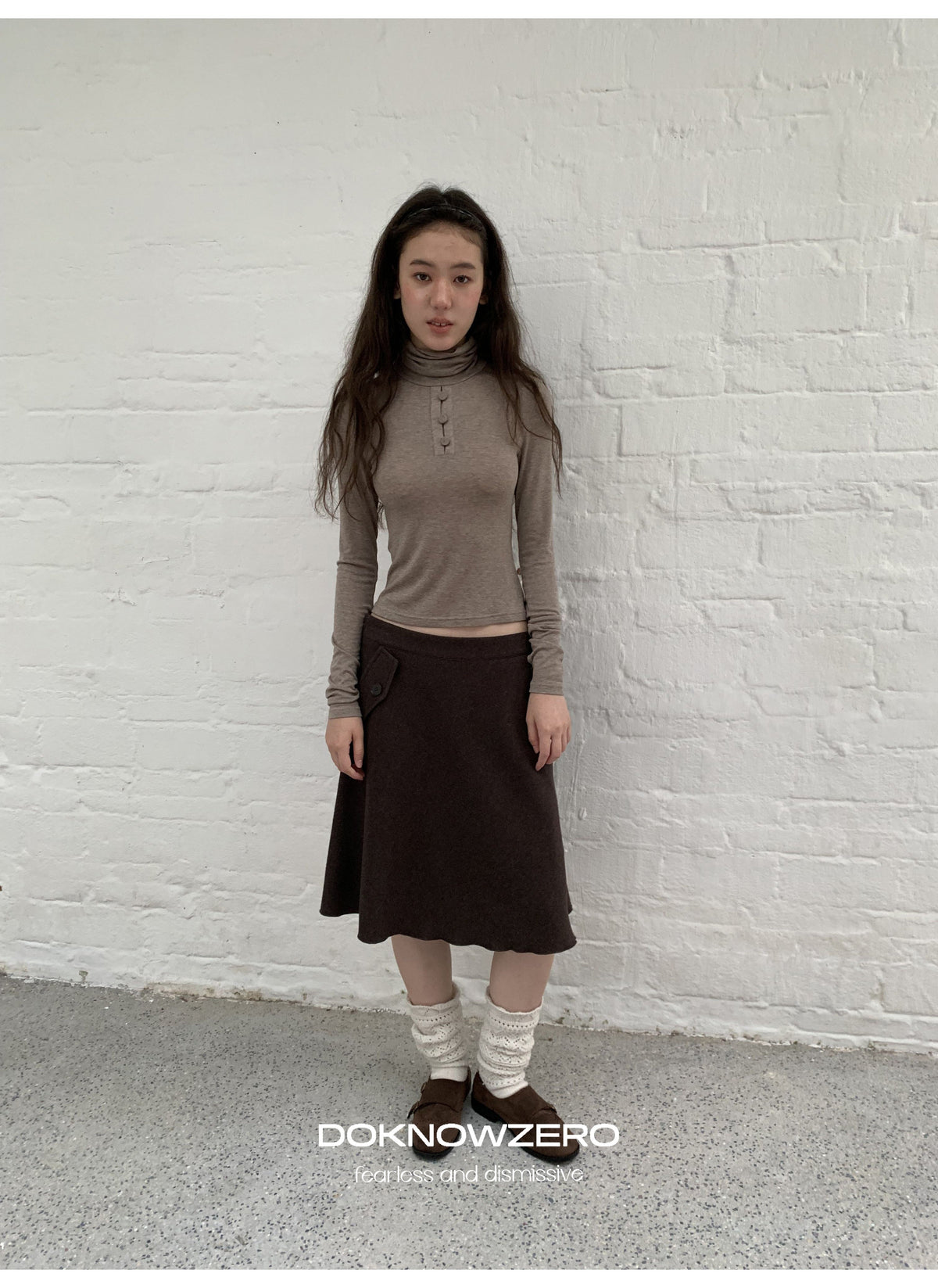 Chestnut Flap A-Line Skirt