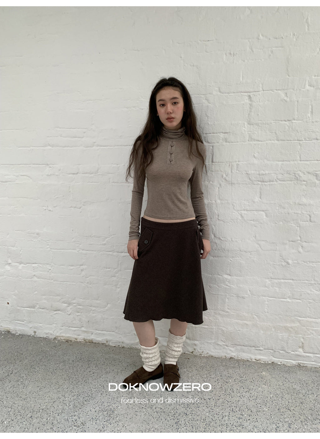 Chestnut Flap A-Line Skirt