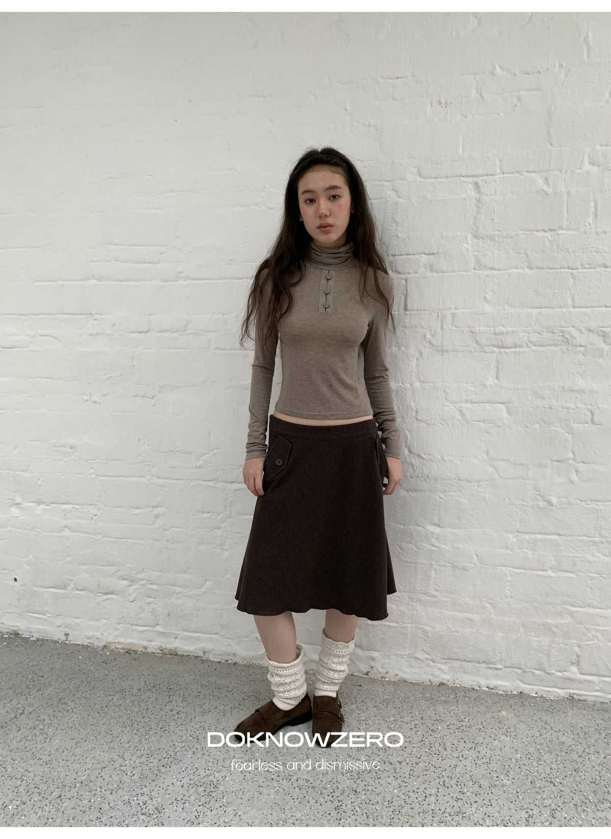 Chestnut Flap A-Line Skirt