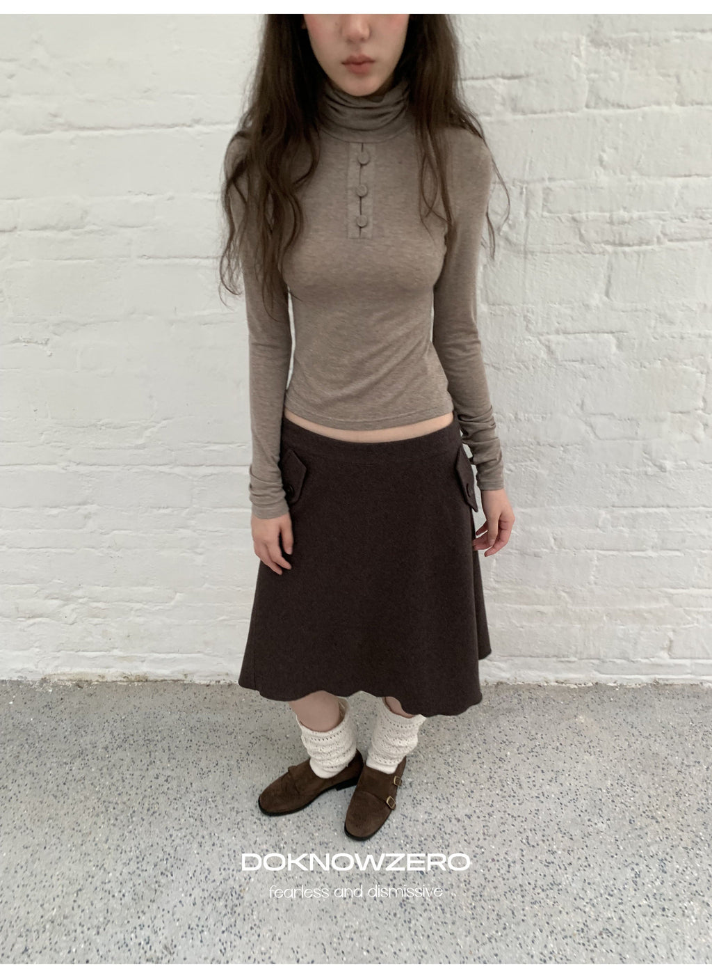 Chestnut Flap A-Line Skirt
