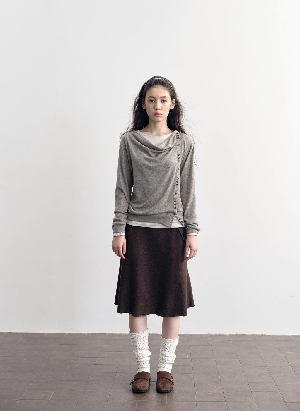 Asym Button Wrap Top