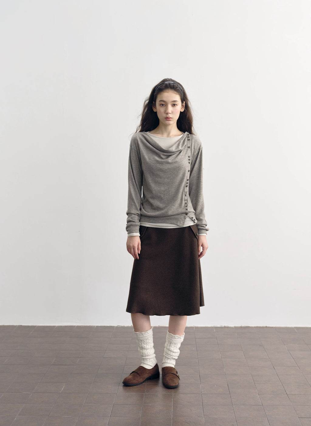 Asym Button Wrap Top