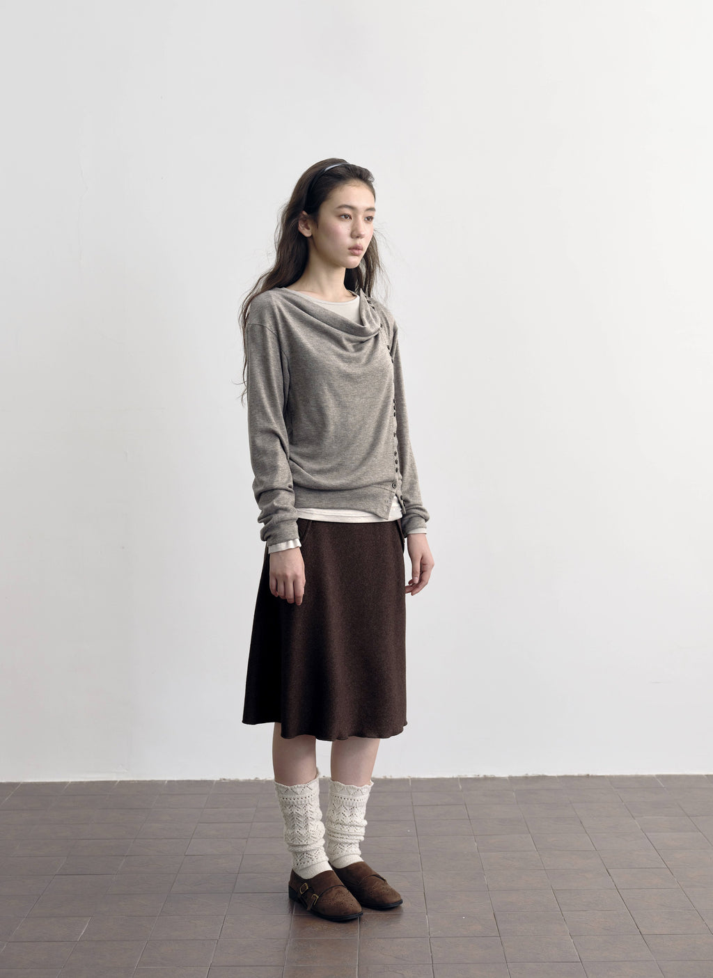 Asym Button Wrap Top
