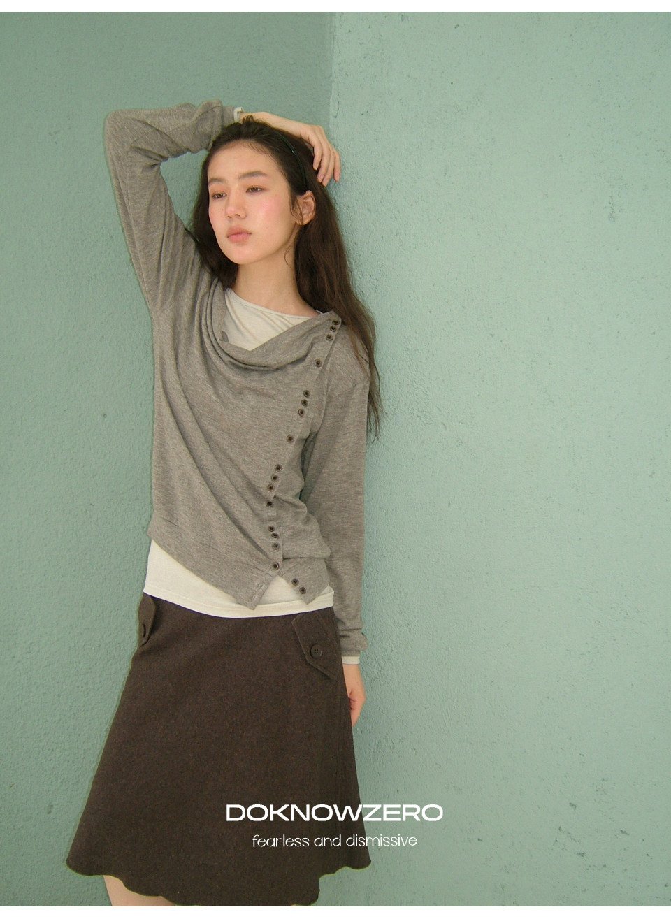 Asym Button Wrap Top