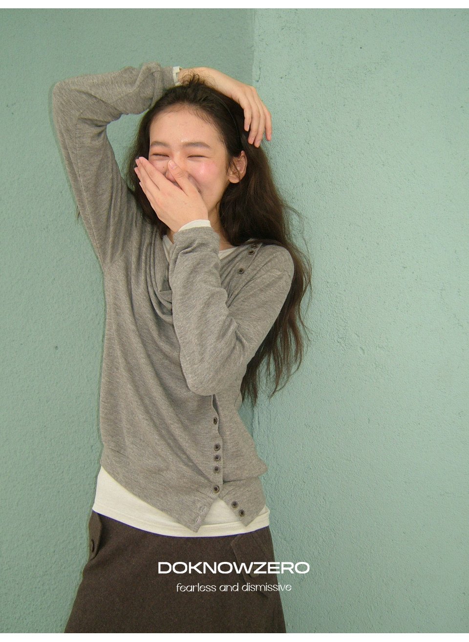 Asym Button Wrap Top