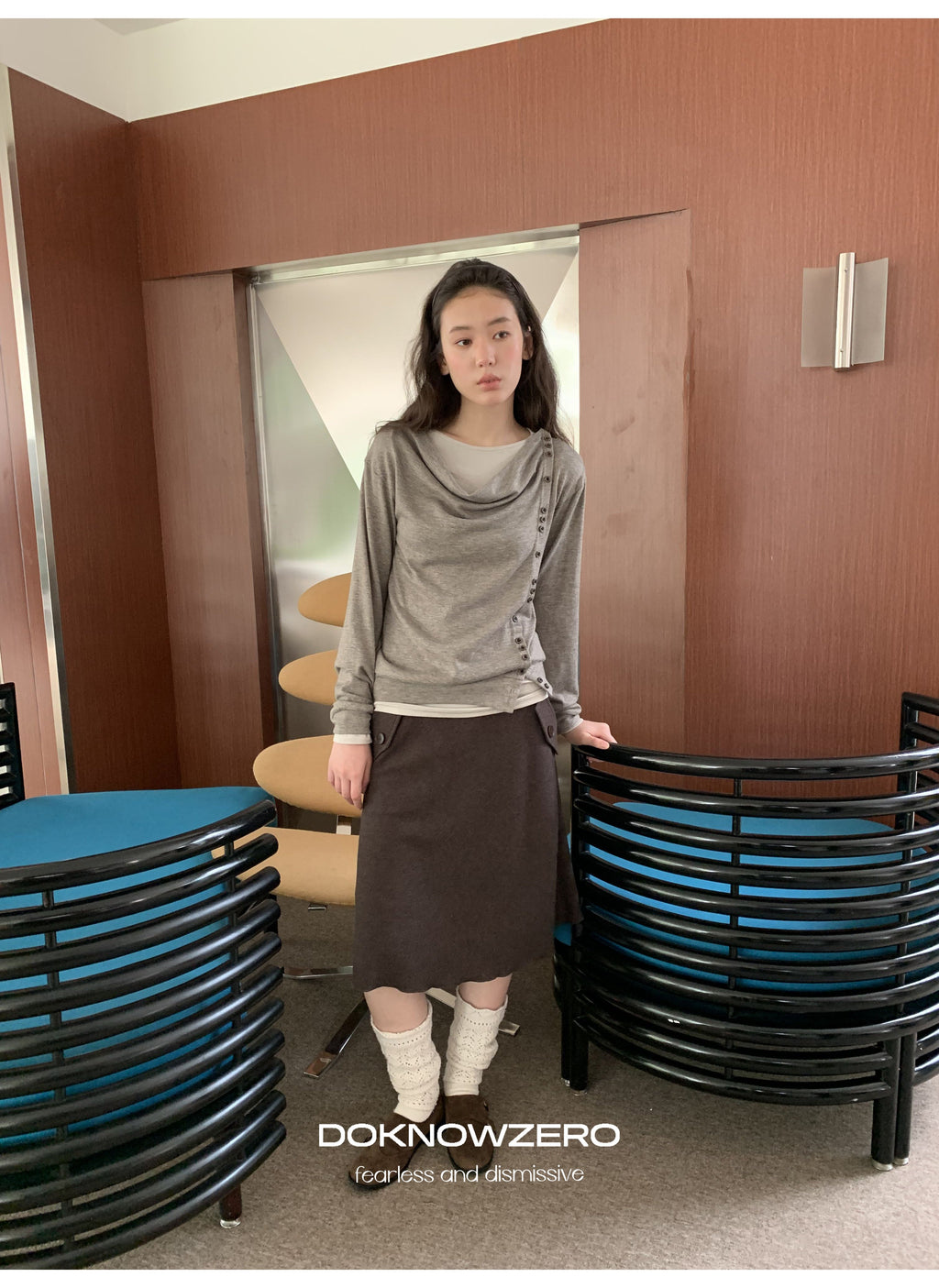 Asym Button Wrap Top