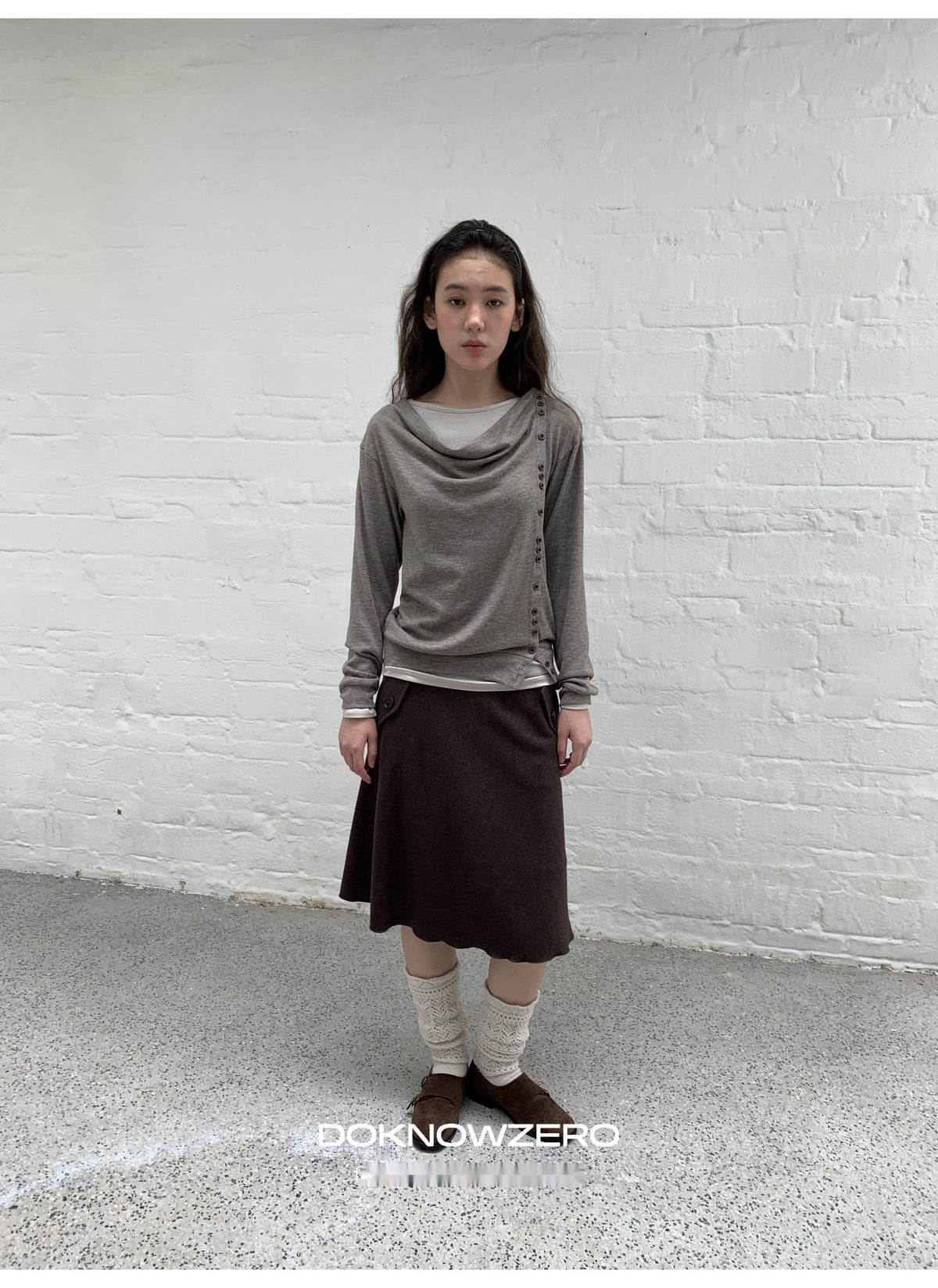 Asym Button Wrap Top