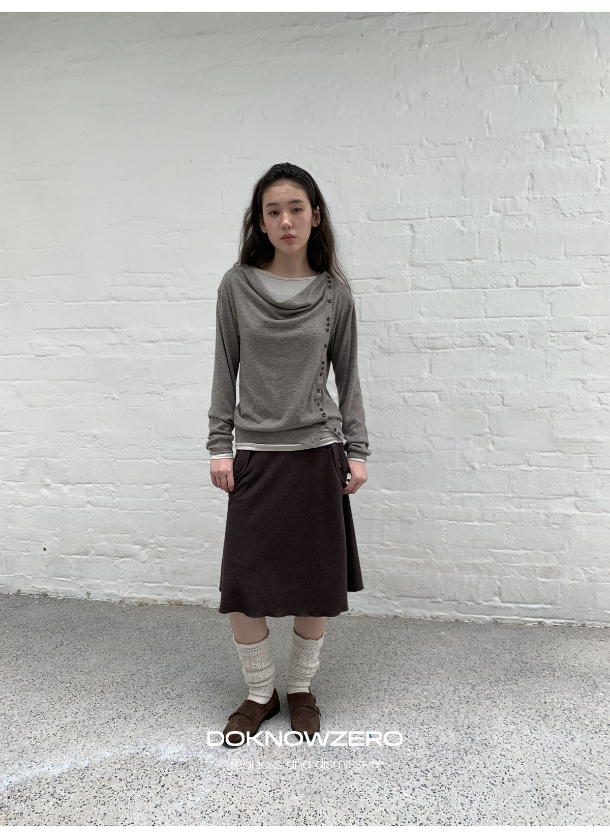 Asym Button Wrap Top