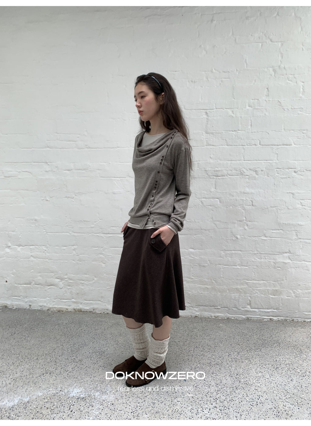 Asym Button Wrap Top
