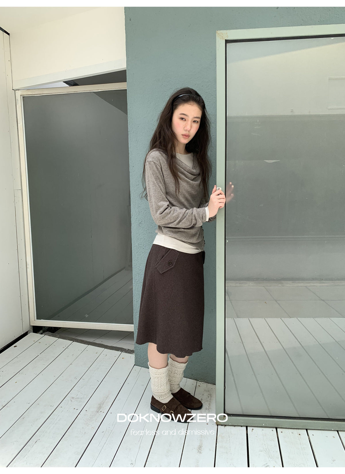 Asym Button Wrap Top