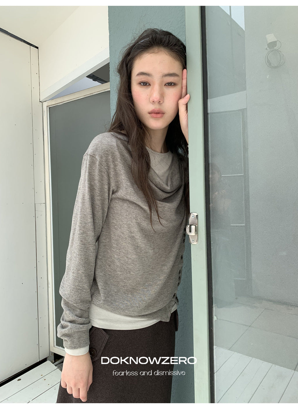 Asym Button Wrap Top