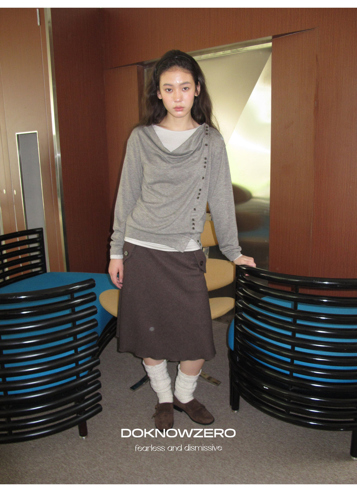 Asym Button Wrap Top